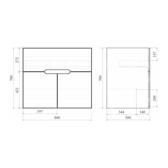 Тумба напольная с раковиной Mirsant Soho quadro 80 см (раковина Deep-80), белый - фото 6