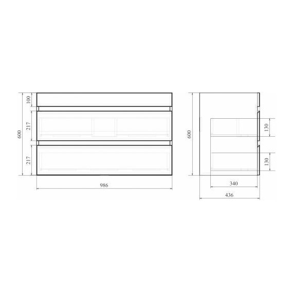 Тумба подвесная с раковиной Mirsant Next 100/2 см (раковина Premier 1000) белый - фото 5