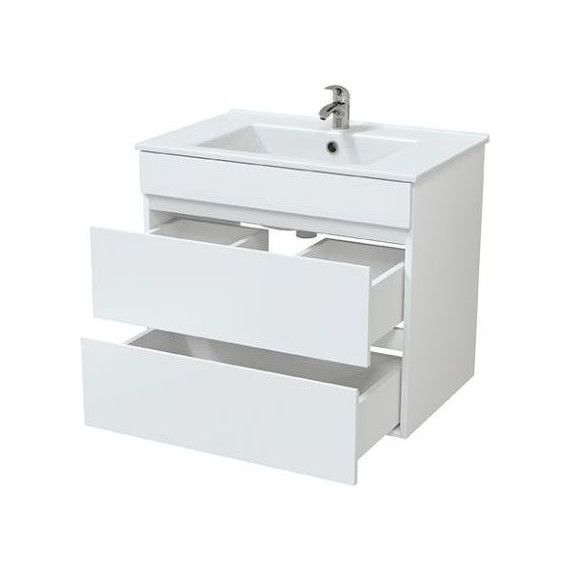 Тумба подвесная с раковиной Mirsant Next 70/2 см с доводчиком (раковина Next 70), белый - фото, картинка 4 Тумба подвесная с раковиной Mirsant Next 70/2 см с доводчиком (раковина Next 70), белый - фото 4