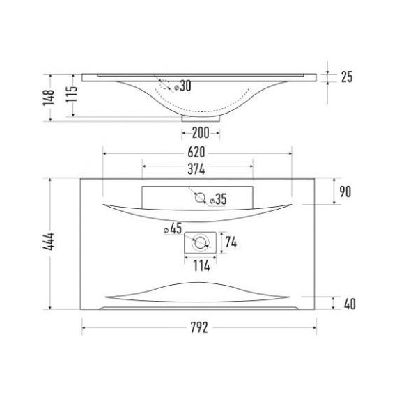 Тумба подвесная с раковиной Mirsant Next 80/2 см (раковина Premier 800), белый - фото 4