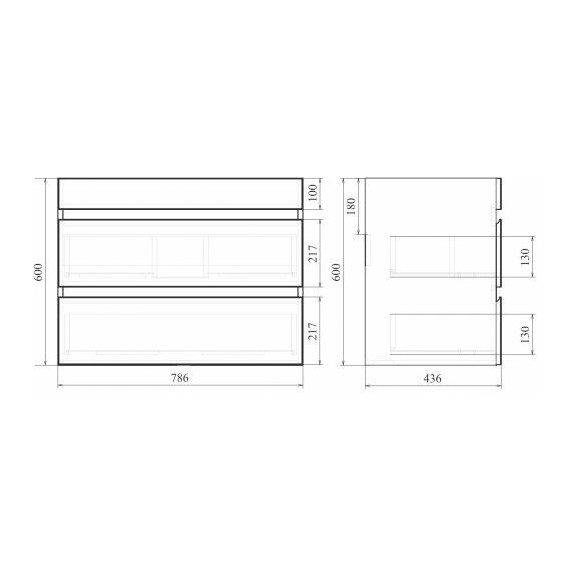 Тумба подвесная с раковиной Mirsant Next 80/2 см (раковина Premier 800), белый - фото 5