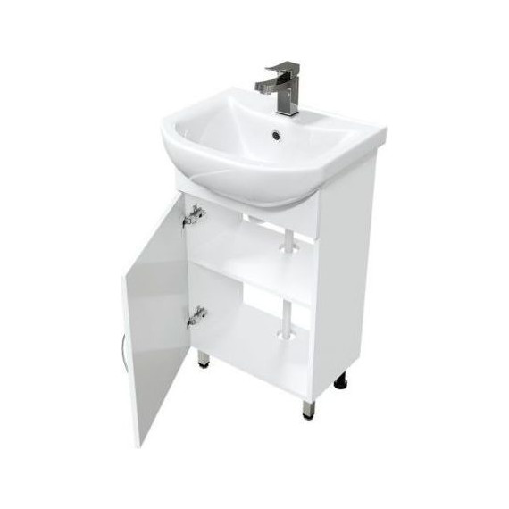 Тумба напольная с раковиной Mirsant Лайт 50 см, белый (тумба идёт в разобранном виде) - фото, картинка 4 Тумба напольная с раковиной Mirsant Лайт 50 см, белый (тумба идёт в разобранном виде) - фото 4