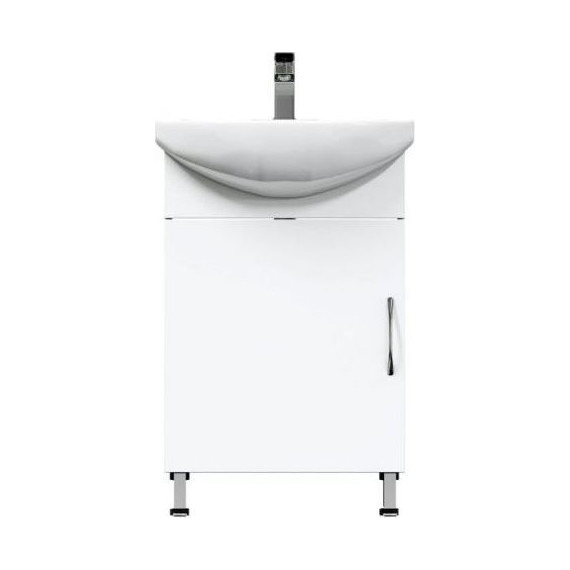 Тумба напольная с раковиной Mirsant Лайт 55 см, белый (тумба идёт в разобранном виде) - фото 3