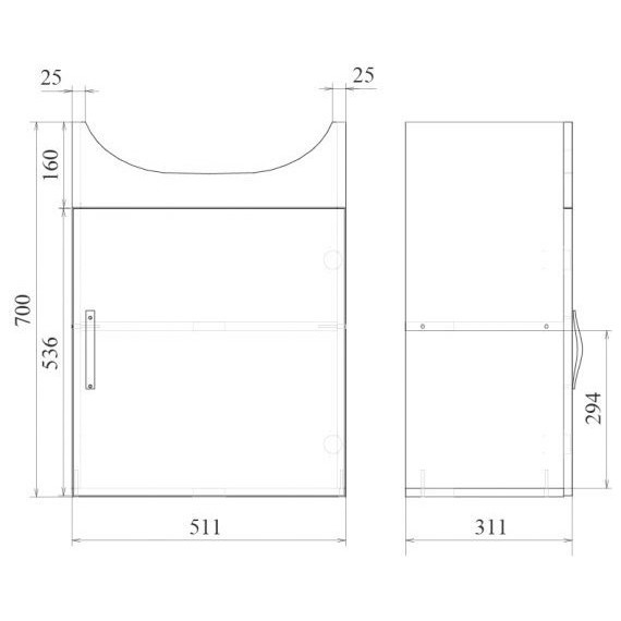 Тумба напольная с раковиной Mirsant Лайт 55 см, белый (тумба идёт в разобранном виде) - фото 6