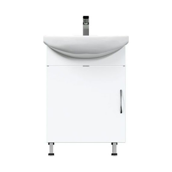 Тумба напольная с раковиной Mirsant Лайт 60 см, белый (тумба идёт в разобранном виде) - фото 3