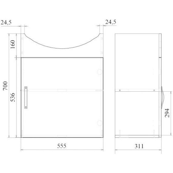 Тумба напольная с раковиной Mirsant Лайт 60 см, белый (тумба идёт в разобранном виде) - фото 6