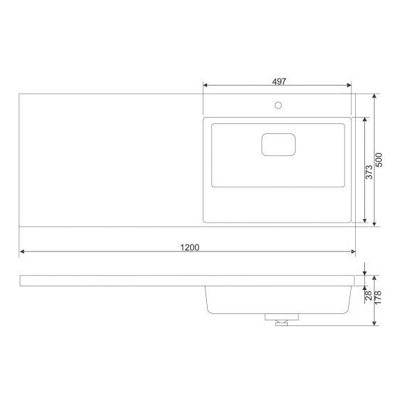 Тумба напольная с раковиной-столешницей Mirsant Next 120 см R (раковина Fly2) белый - фото 7