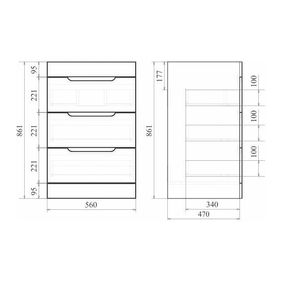 Тумба напольная с раковиной Mirsant Soho quadro 120 см R (раковина Fly2), белый - фото 10