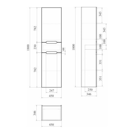 Пенал напольный Mirsant Soho 45 см (универсальный) белый - фото 3