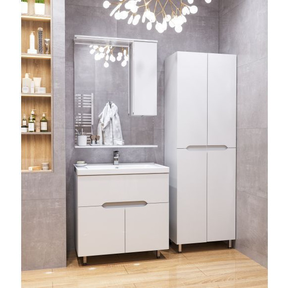 Пенал напольный Mirsant Soho 60 см, белый - фото, картинка 4 Пенал напольный Mirsant Soho 60 см, белый - фото 4