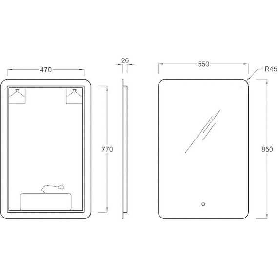 Зеркало Kerama Marazzi Pro 55 см PRO.mi.55\WHT - фото 3