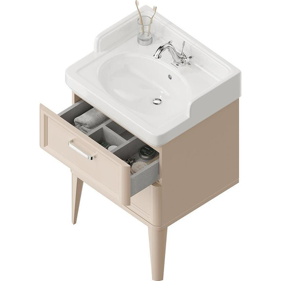 Тумба напольная с раковиной Kerama Marazzi Pompei Neo 60 см PO.N.60.2\CAM, бежевый глянцевый - фото, картинка 3 Тумба напольная с раковиной Kerama Marazzi Pompei Neo 60 см PO.N.60.2\CAM, бежевый глянцевый - фото 3