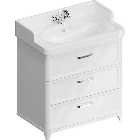 Тумба напольная с раковиной Kerama Marazzi Pompei Neo 80 см PO.N.80.3\WHT, белый глянцевый - фото 