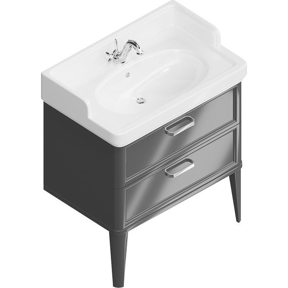 Тумба напольная с раковиной Kerama Marazzi Pompei Neo 80 см PO.N.80.2\BLK, черный глянцевый - фото 3