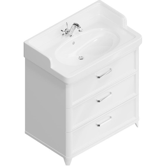 Тумба напольная с раковиной Kerama Marazzi Pompei Neo 80 см PO.N.80.3\WHT, белый глянцевый - фото 3