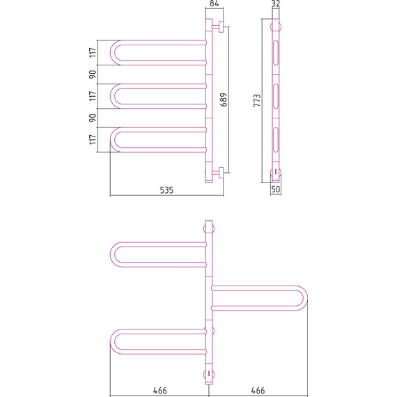 Полотенцесушитель электрический Сунержа Парео 4.0-3С П6 770х530 мм 03-0823-0773, золото - фото, картинка 4 Полотенцесушитель электрический Сунержа Парео 4.0-3С П6 770х530 мм 03-0823-0773, золото - фото 4