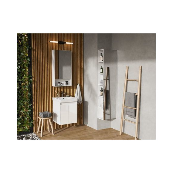 Тумба универсальная с раковиной Акватон Сканди Doors 45 см 1A278701SD010, белый матовый/белый глянцевый (ножки в комплекте) - фото 9