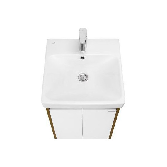 Тумба универсальная с раковиной Акватон Сканди Doors 45 см 1A278701SDZ90, дуб рустикальный/белый глянцевый (ножки в комплекте) - фото 7