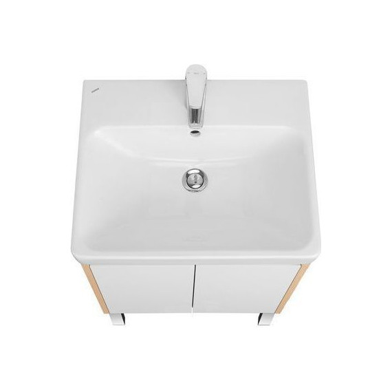 Тумба универсальная с раковиной Акватон Сканди Doors 55 см 1A278801SDB20, дуб верона/белый глянцевый (ножки в комплекте) - фото 6