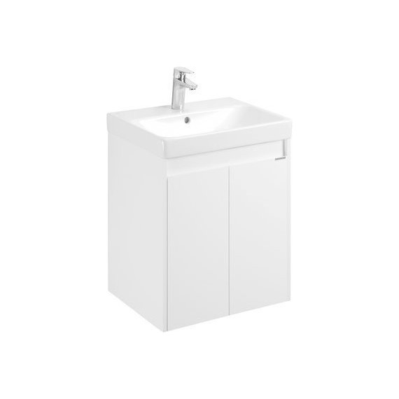 Тумба универсальная с раковиной Акватон Сканди Doors 55 см 1A278801SD010, белый матовый/белый глянцевый (ножки в комплекте) - фото 3