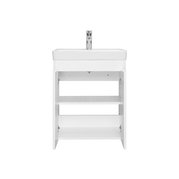 Тумба универсальная с раковиной Акватон Сканди Doors 55 см 1A278801SD010, белый матовый/белый глянцевый (ножки в комплекте) - фото 4