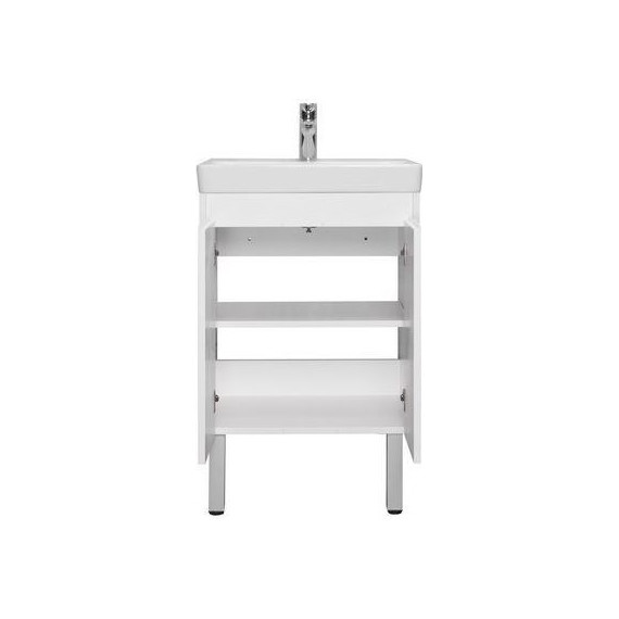 Тумба универсальная с раковиной Акватон Сканди Doors 55 см 1A278801SD010, белый матовый/белый глянцевый (ножки в комплекте) - фото 5