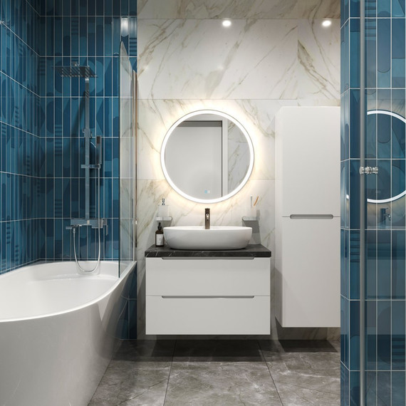 Тумба подвесная со столешницей BelBagno Etna 100 см ETNA-1000-2C-SO-BL-P+KEP-100-MNO-W0 - фото 2