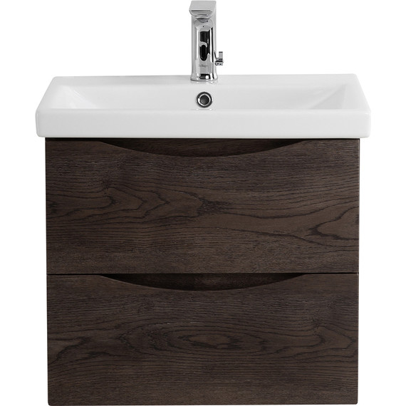 Тумба подвесная с раковиной BelBagno MARINO-CER-600-2C-SO-RNG-P 60 см, Rovere Nature Grigio - фото 