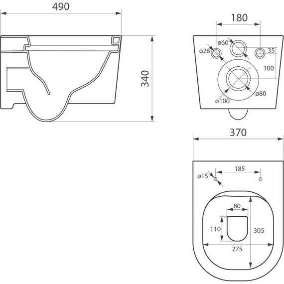 Унитаз подвесной безободковый Point Веста PN41701BM с крышкой микролифт, черный матовый, Цвет производителя: чёрный - фото 6