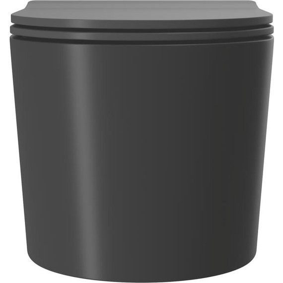 Унитаз подвесной безободковый Point Веста PN41701BM с крышкой микролифт, черный матовый, Цвет производителя: чёрный - фото 4