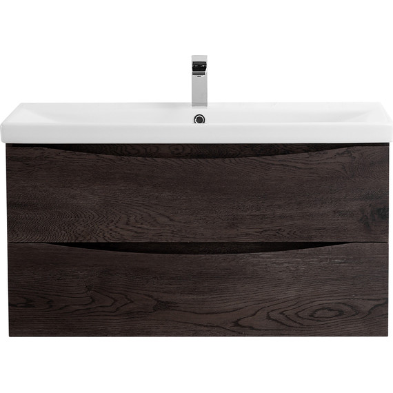 Тумба подвесная с раковиной BelBagno MARINO-CER-1000-2C-SO-RNG-P 100 см, Rovere Nature Grigio - фото 