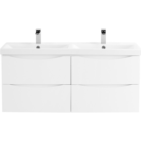 Тумба подвесная с раковиной BelBagno MARINO-CER-1200-4C-SO-2-BL-P 120 см, Bianco Lucido - фото 