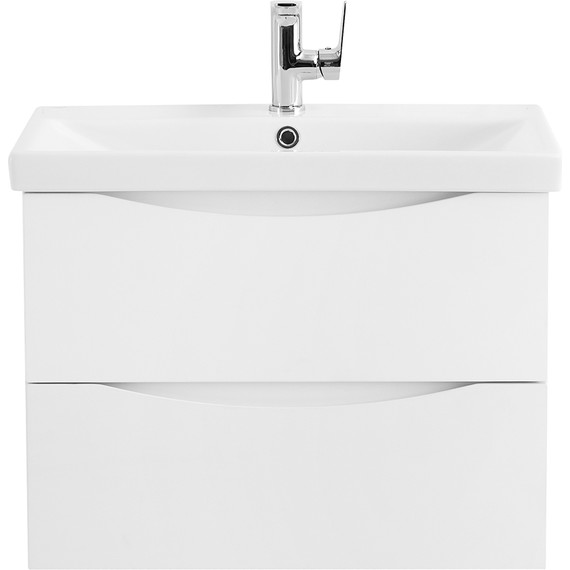 Тумба подвесная с раковиной BelBagno MARINO-CER-700-2C-SO-BO-P 70 см, Bianco Opaco - фото 