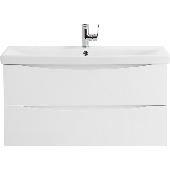 Тумба подвесная с раковиной BelBagno MARINO-CER-800-2C-SO-BL-P 80 см, Bianco Lucido - фото 