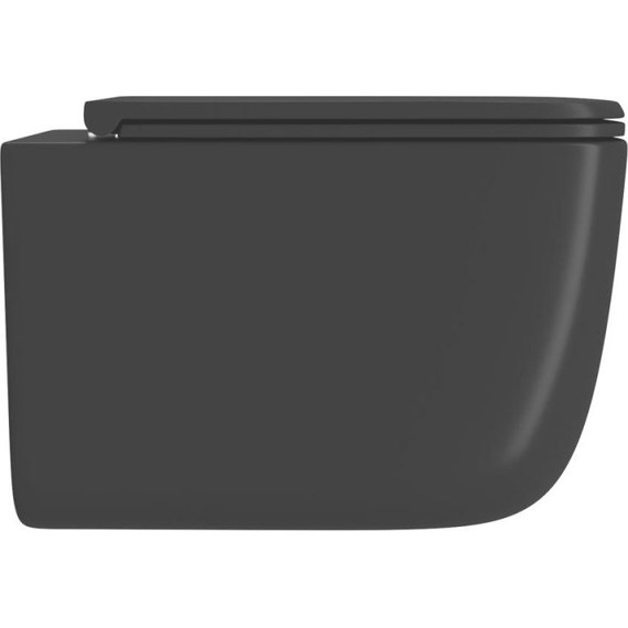 Унитаз подвесной безободковый Point Меркурий PN41831BM с крышкой микролифт, черный матовый, Цвет производителя: чёрный - фото 3