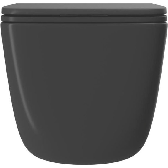 Унитаз подвесной безободковый Point Меркурий PN41831BM с крышкой микролифт, черный матовый, Цвет производителя: чёрный - фото 4