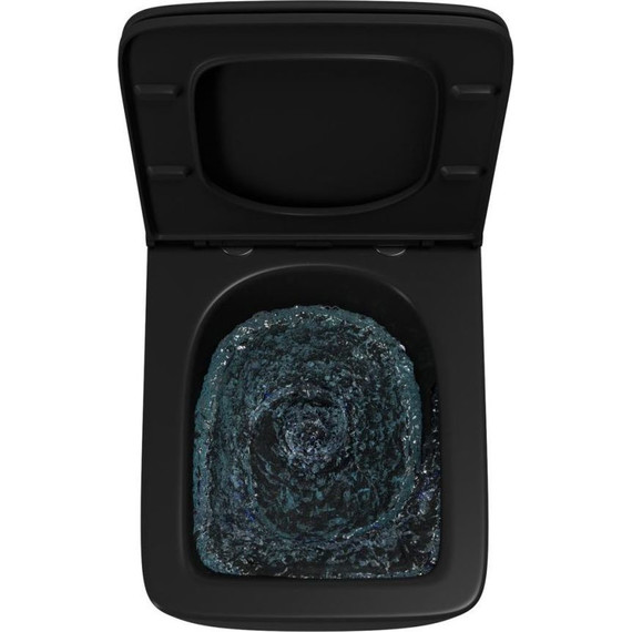 Унитаз подвесной безободковый Point Меркурий PN41831BM с крышкой микролифт, черный матовый, Цвет производителя: чёрный - фото 5