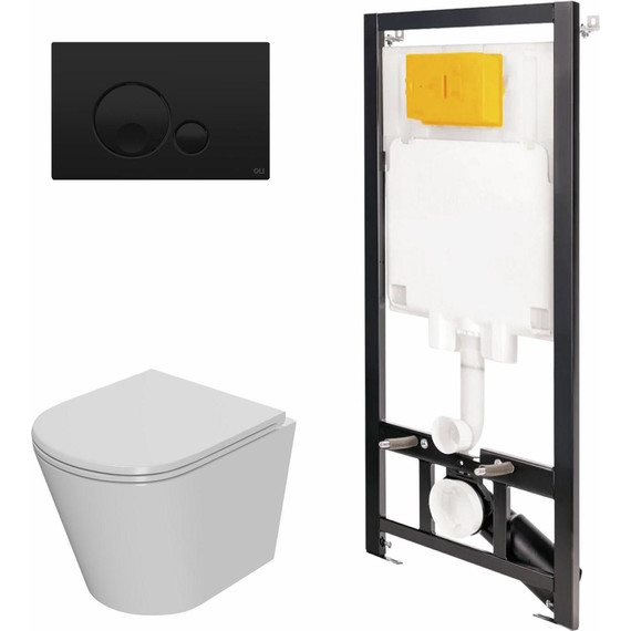 Инсталляция Oli 80 Eco с подвесным безободковым унитазом Point Виктория 886914GBO3+PN41061 - фото 