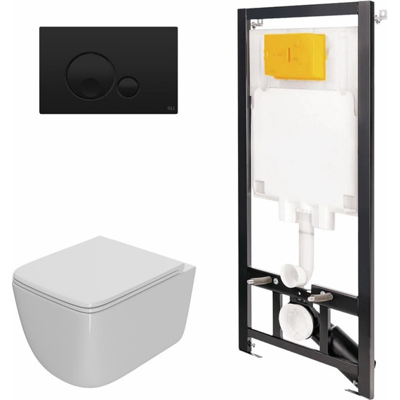 Инсталляция Oli 80 Eco с подвесным безободковым унитазом Point Меркурий 886914GBO3+PN41831 - фото 