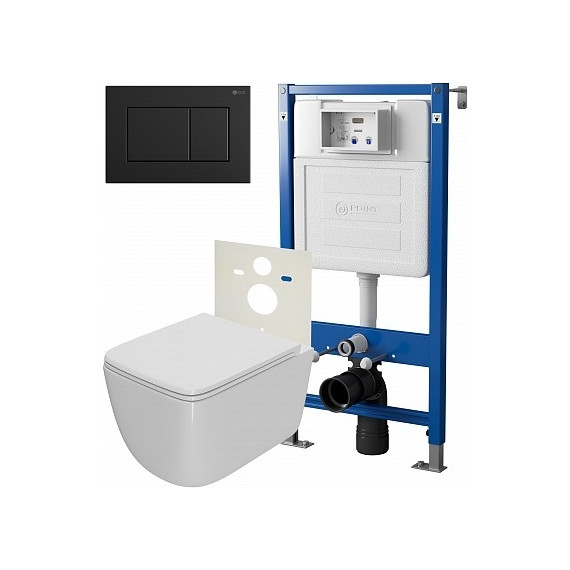 Инсталляция Point Элемент с подвесным безободковым унитазом Меркурий PN48010BM - фото 