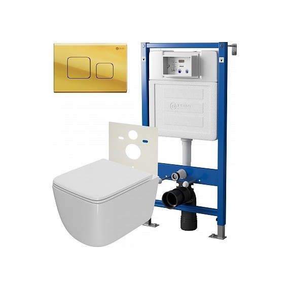 Инсталляция Point Элемент с подвесным безободковым унитазом Меркурий PN48012G - фото 