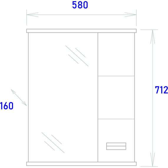 Зеркало-шкаф Onika Балтика Black Led 58 см R 205846 - фото 6
