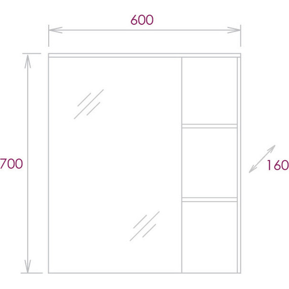 Зеркало-шкаф Onika Балтика Легран 60 см 206071, дуб галифакс - фото 6