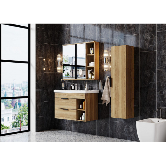 Зеркало-шкаф Onika Балтика Легран 80 см 208092, дуб галифакс - фото 2