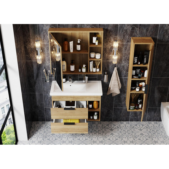 Зеркало-шкаф Onika Балтика Легран 80 см 208092, дуб галифакс - фото 5