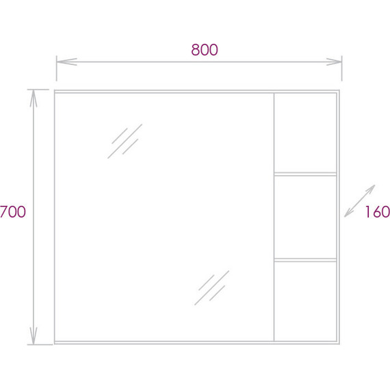 Зеркало-шкаф Onika Балтика Легран 80 см 208092, дуб галифакс - фото 6