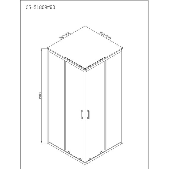 Душевое ограждение Loranto Neo 90x90 см CS-21809, хром/прозрачное - фото 3