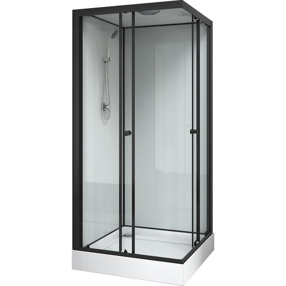 Душевая кабина Loranto Neo 90x90 см CS-22110, чёрный/прозрачное - фото 