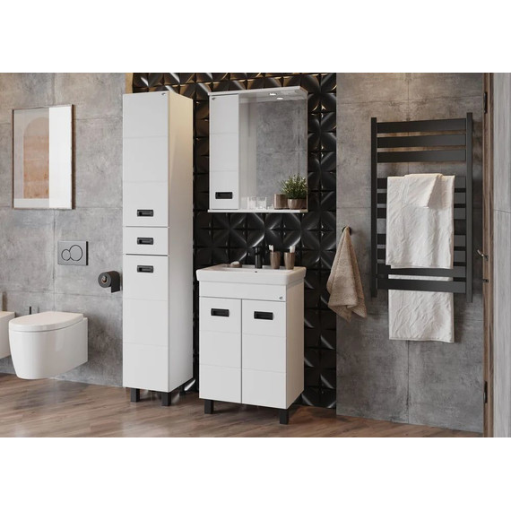 Тумба напольная с раковиной Onika Балтика-Квадро Black 55 см 105552 - фото 4