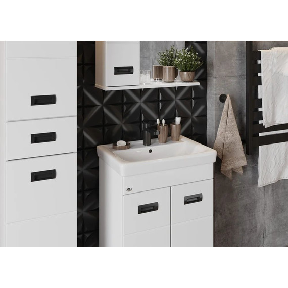 Тумба напольная с раковиной Onika Балтика-Квадро Black 55 см 105552 - фото 5